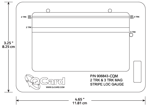 Q Card 2-3 TRK Mag Stripe Location Guide Diagram