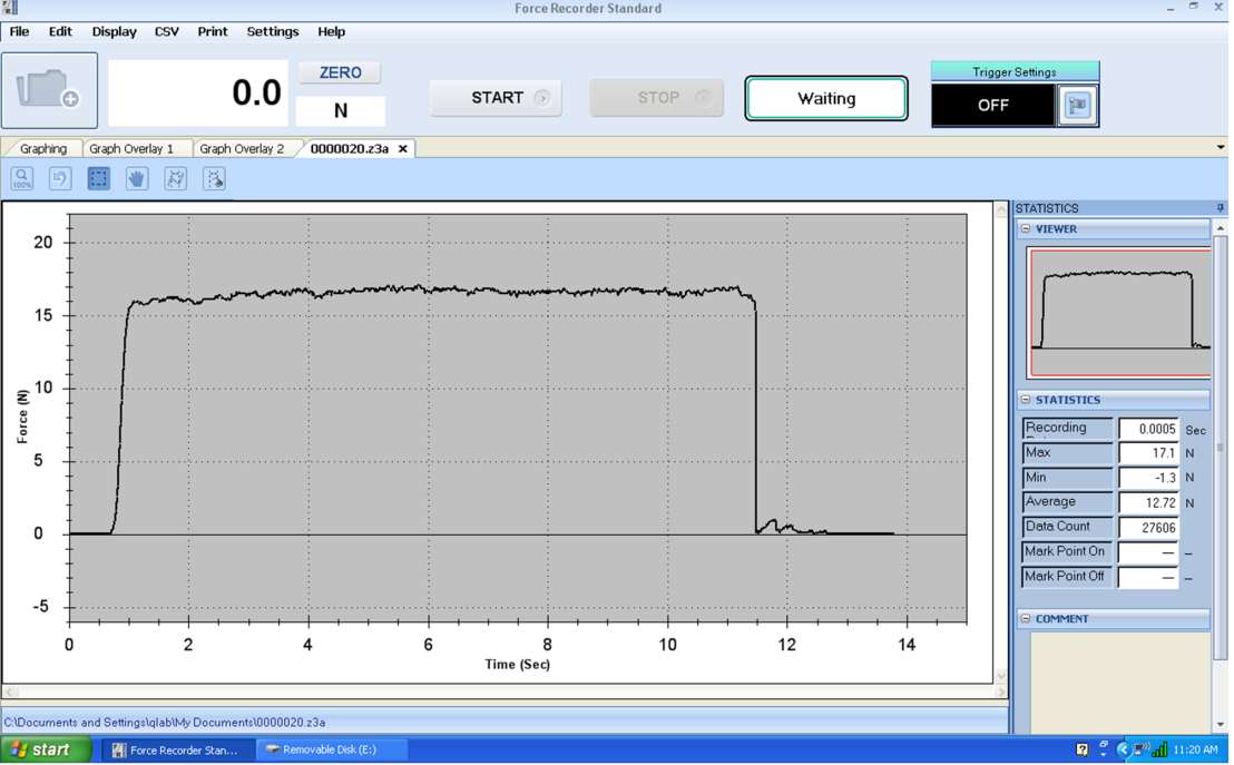 Sample Peel Test Graph