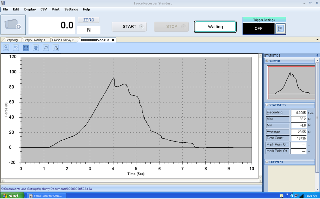 Sample Module Adhesion Graph