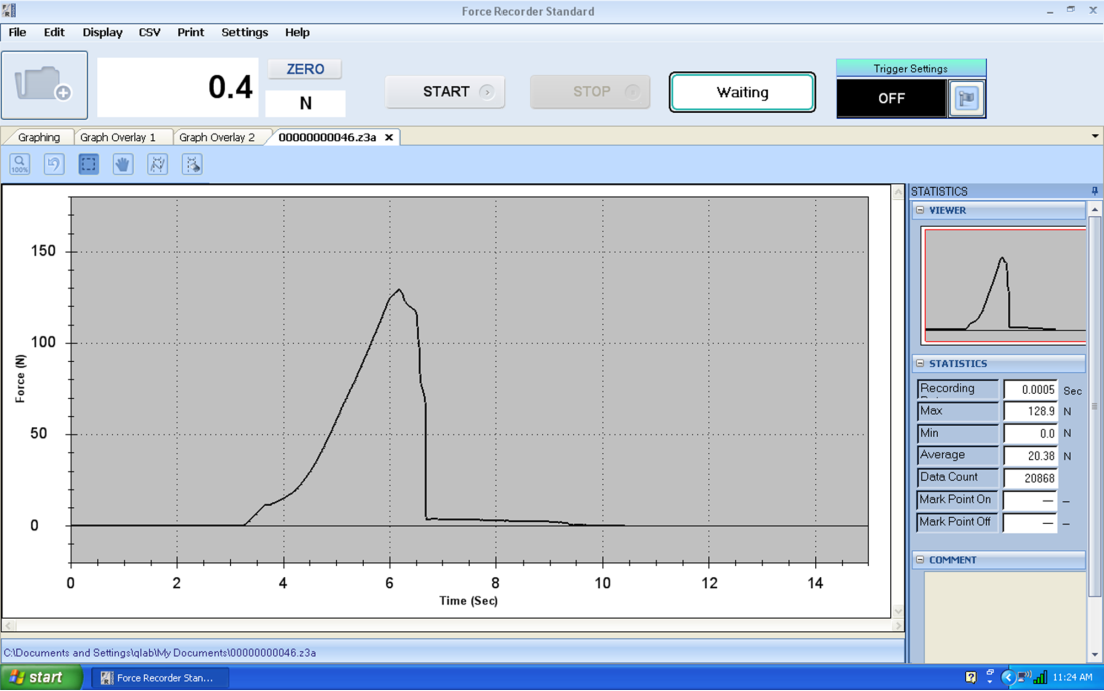 Sample Backside Spot Pressure Graph